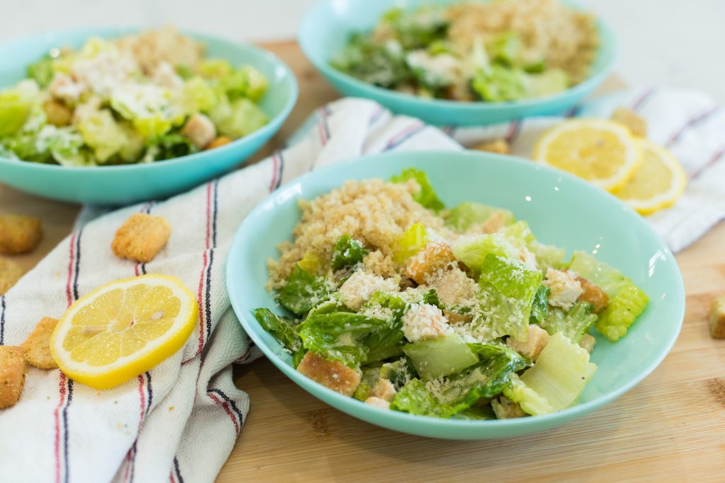 Chicken Caesar Salad, summer cold side dish, Easy Summer side dishes, Grilled chicken caesar salad, Gluten free recipes, Health & Yum food blog, Canadian food blogger, healthy meals for brain, healthy caesar salad recipe