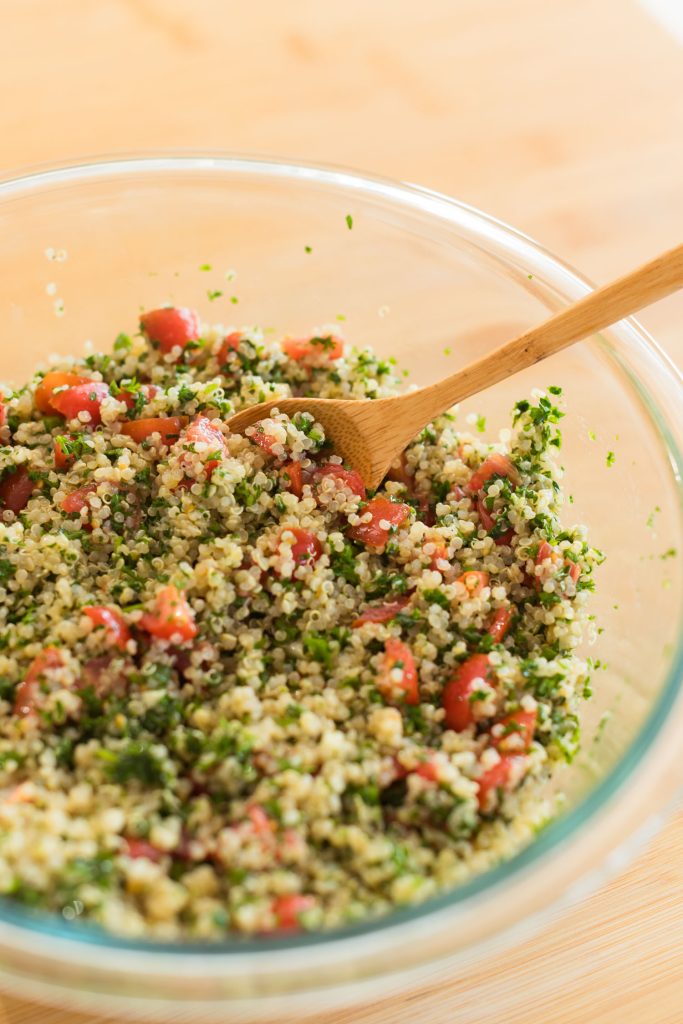 quick quinoa tabbouleh, gluten free tabbouleh, Health and Yum, brain health meals, Mediterranean dishes, meal prep salads